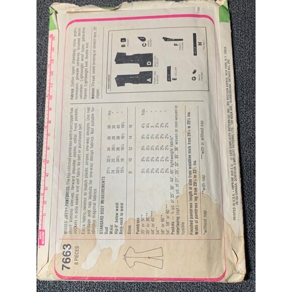 Simplicity 7663 Vintage Sewing Pattern Jiffy Dress Romper Size 10 80s uncut - Picture 2 of 2